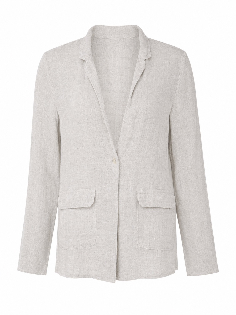 Eileen Fisher 100% linen beige button front cardigan, small